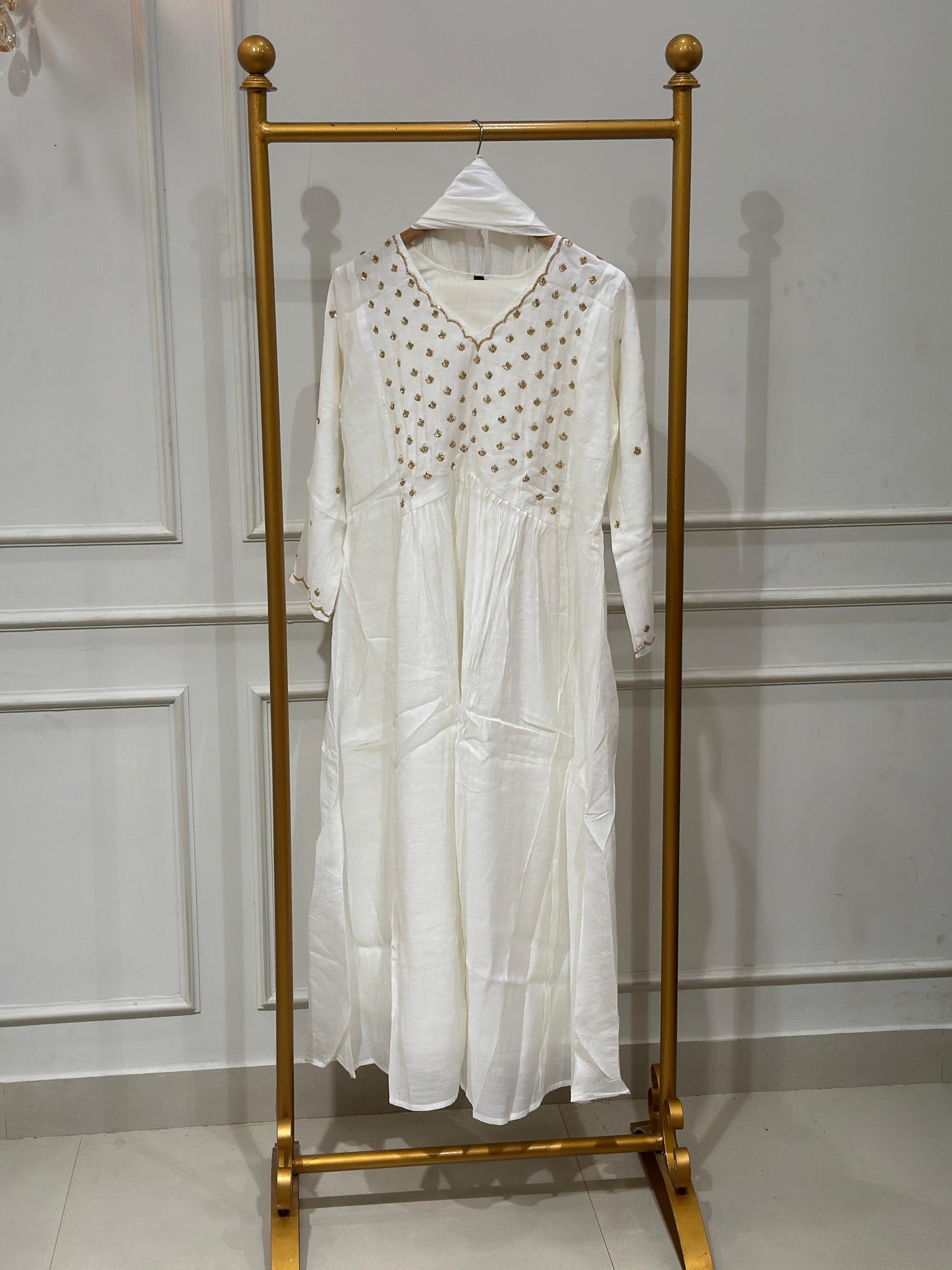 Party wear Mul Chanderi suit 0088