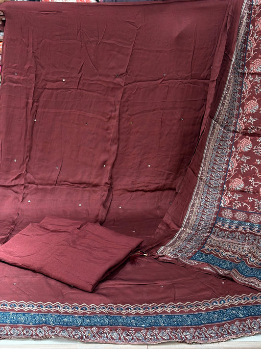 (CM015) AJRAKH PRINT GAJJI SILK BITS