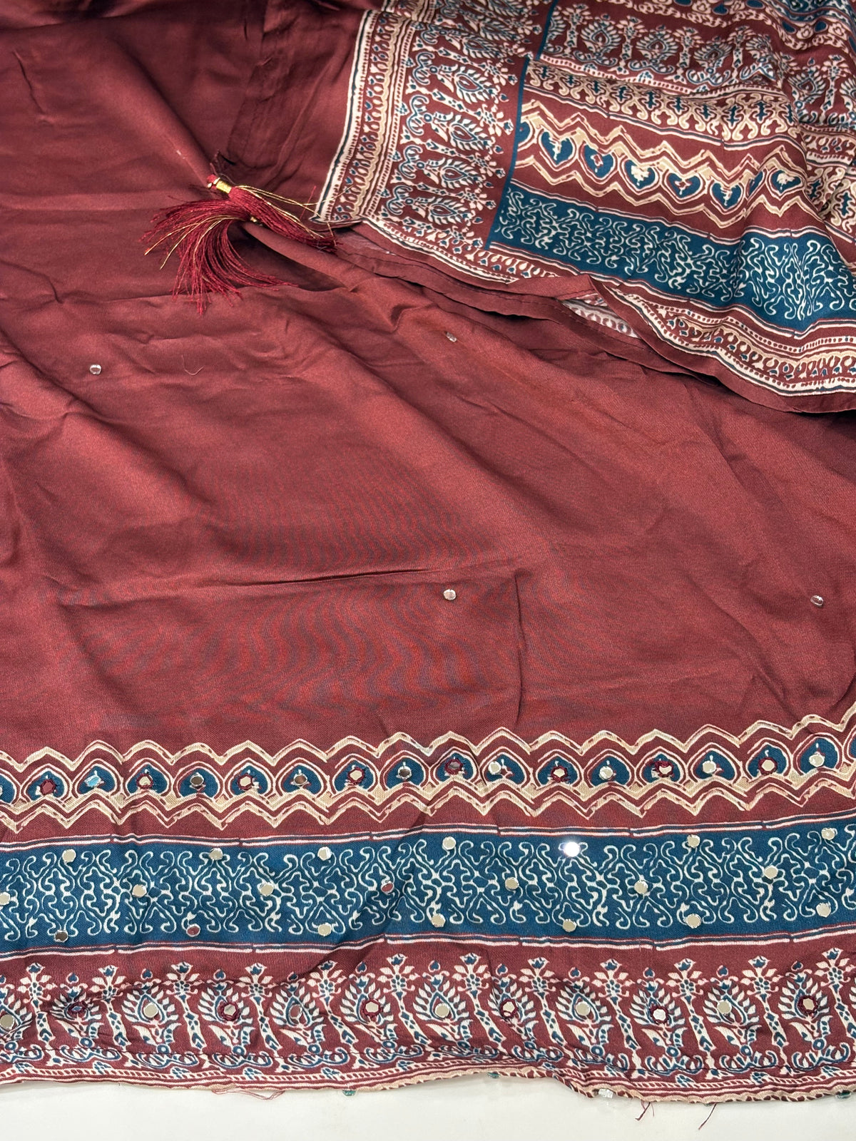 (CM015) AJRAKH PRINT GAJJI SILK BITS